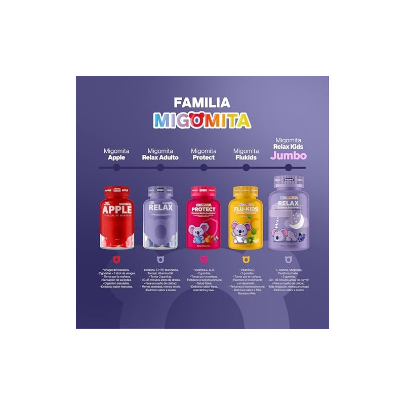 Migomita RELAX JUMBO Gomitas para Dormir para Niños y Adultos