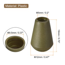 sourcing map 16Pcs Bell End Stoppers Plastic Cord Rope End Lock Rope Fasteners Toggle Clip with Lid for Drawstring Lanyard Backpack, Dark Green