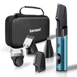 kensen Body Hair Trimmer for Men - Manscape 3-in-1 Beard Trimmer for Men, Men's Groin & Pubic Hair Trimmer IPX6 Waterproof Wet/Dry Electric Razor for Mens Cordless Hair Clippers for Mens Shaver -Green