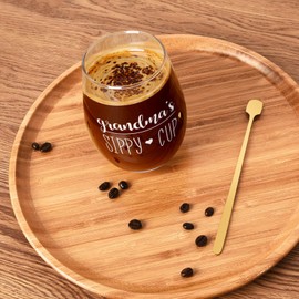 Futtumy Grandma’s Sippy Cup Stemless Wine Glass, Grandma Wine Glass, Grandma Christmas Gifts from Grandkids, Mothers Day Gifts for Grandma, Grandma Gifts for Grandmother New Grandma Nana Mimi