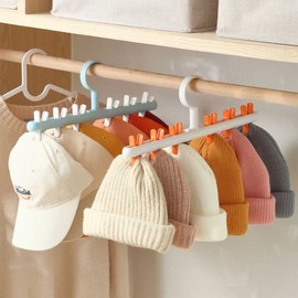 YYPDC Hat Rack for Baseball Caps Hat Organizer Holder for Hanger Room Closet Display 8 Hat Storage Clips for Hang Ball Caps Winter Beanie and Accessories,for Men Women Gift,rotate 360°(grey-2 pack)