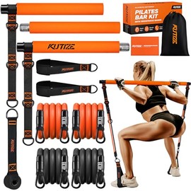 KUTIZE - Kit de barra de pilates con bandas de resistencia, equipo de pilates, barra de pilates multifuncional para mujeres y hombres, kit de pilates 