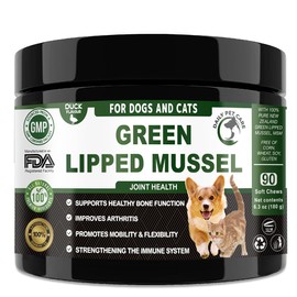 Green Lipped Mussel for Dogs and Cats | Cat and Dog Joint Supplements to Reduce Stiffness and Improve Mobility with Turmeric Glucosamine Chondroitin MSM Curcumin | Cat Dog Joint Care (TUB OF CHEWS)