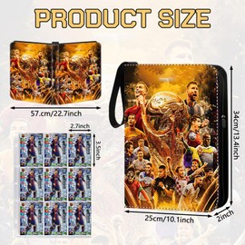 Football Trading Card Album, Football Scrapbook 50 Pages 900 Cards, Trading Card Book for Hercules Cup, Football Superstar Style Scrapbook for Cards, Suitable for Collecting by Children from 3 Years