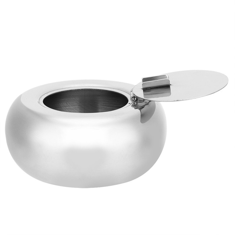 Stainless Steel Round Outdoor Indoor Office Desktop Windproof Smoking Ashtray
