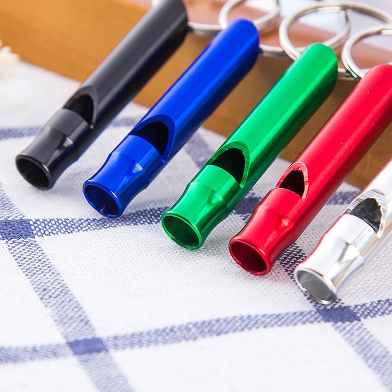 WeddHuis Pack of 7 Rescue Whistle, Aluminium Emergency Whistle, Outdoor
