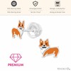 Monkimau Girls' Double Dog Stud Earrings 925 Sterling Silver