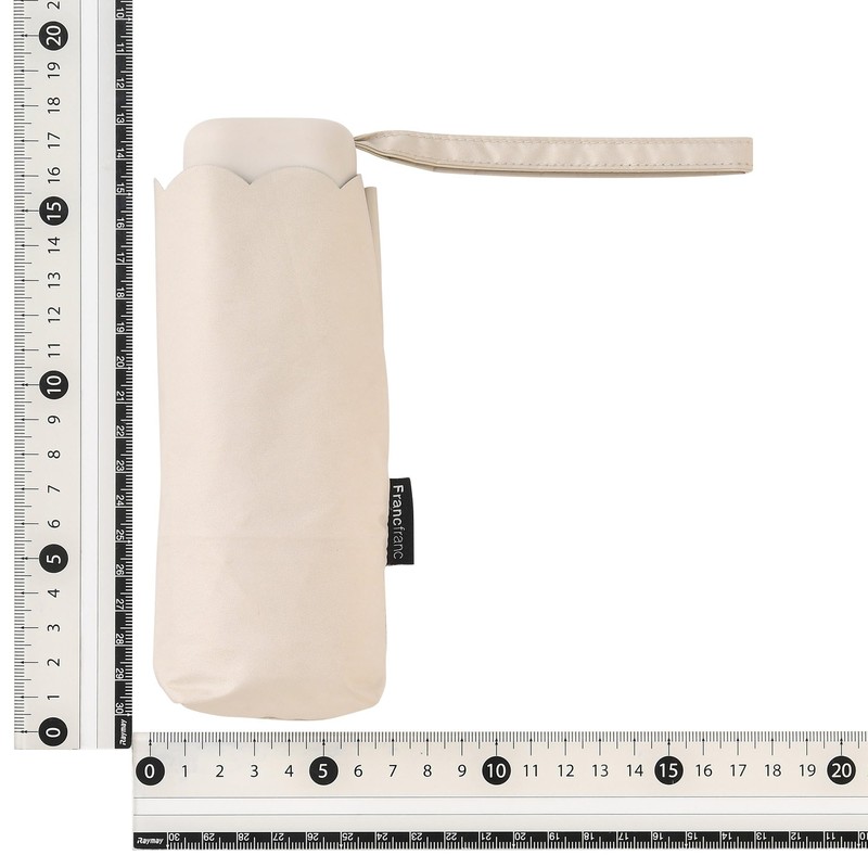 Francfranc Flanc Blackout Compact Scalloped Folding Umbrella, 18.5 inches (47