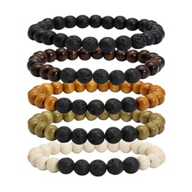 Milakoo 12 Pcs Braided Leather Bracelets for Men Women Bangle Adjustable, Base Metal