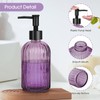 Topsky Stripe Glass Soap Dispenser with Black Plastic Pump, 400ml