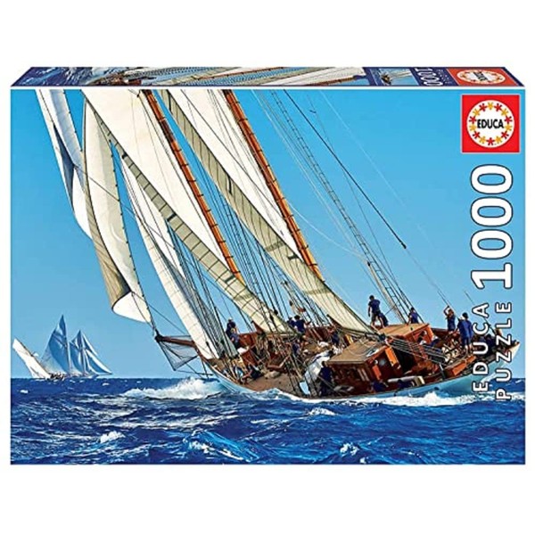 Educa - Yacht - 1000 Piece Jigsaw Puzzle - Puzzle Glue Included - Completed Image Measures 26.8" x 18.9" - Ages 14+ (18490)