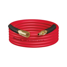 DEWENWILS 1/4 Inch x 25FT Hybrid Air Hose 300 PSI, Heavy Duty Air Compressor Hose with 1/4" Industrial Quick Coupler Fittings, Flexible and Kink Resistant Air Hose (Red)