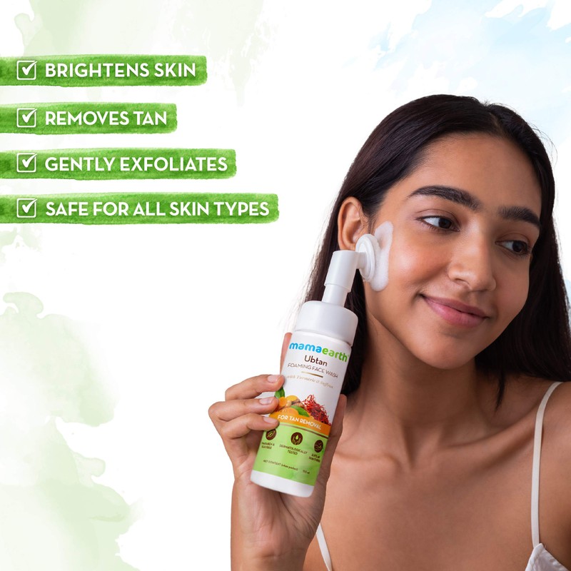 Mamaearth Ubtan Foaming Face Wash with Brush with Turmeric &