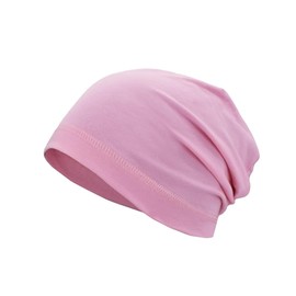 SRLLBBY Lightweight Cotton Beanie, Breathable Thin Sleep Hats, Skull Caps for Running Cycling Hiking Fishing (Pink)