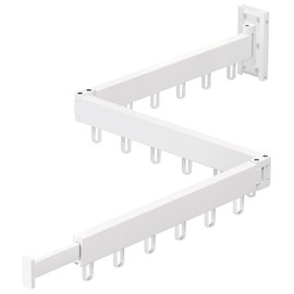 ZdwCyl Clothes Drying Rack Wall Mounted,Drying Rack Clothing,Clothes Hanging Rack,Retractable,Collapsible(Tri-Fold), White Color(Ring)