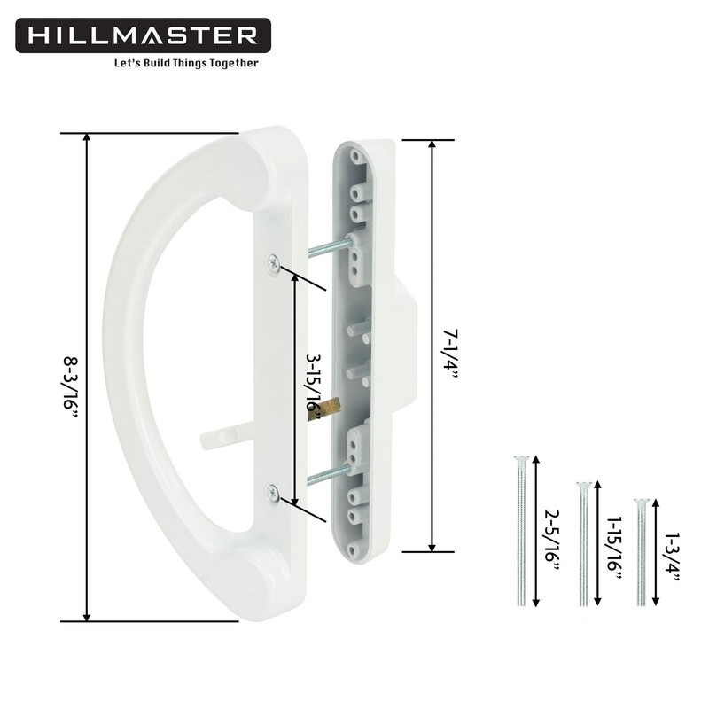 HILLMASTER Patio Door Handle Set with Mortise Lock 45° for