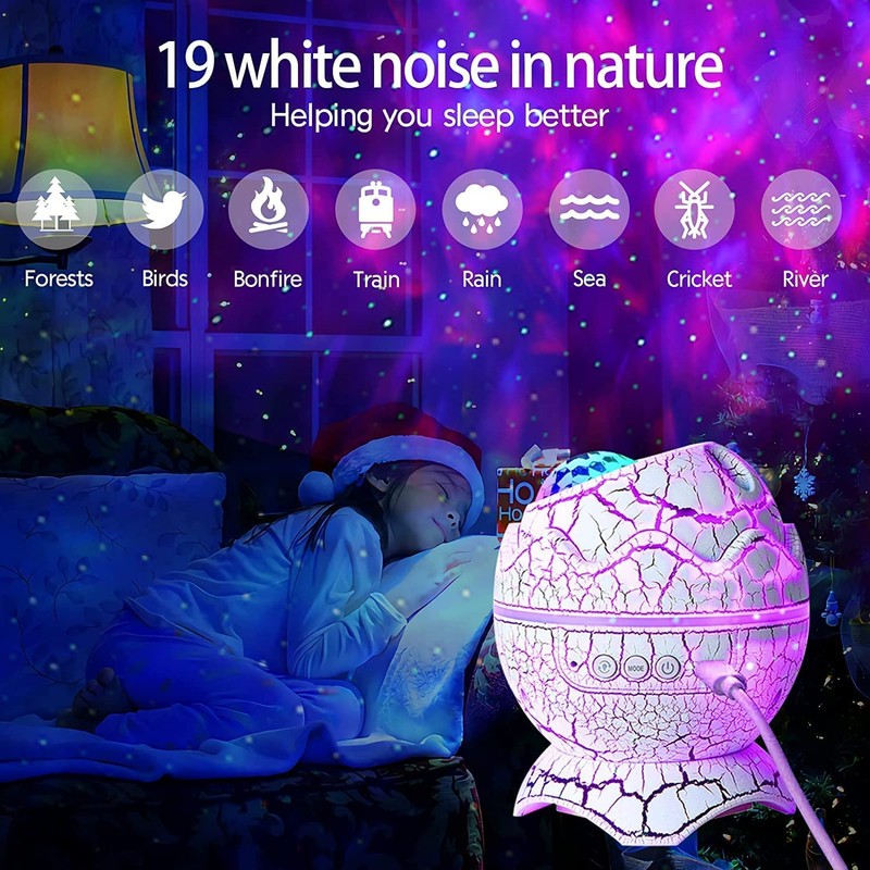 Dinosaur Egg Galaxy Star Projector Starry Light with Wireless Music