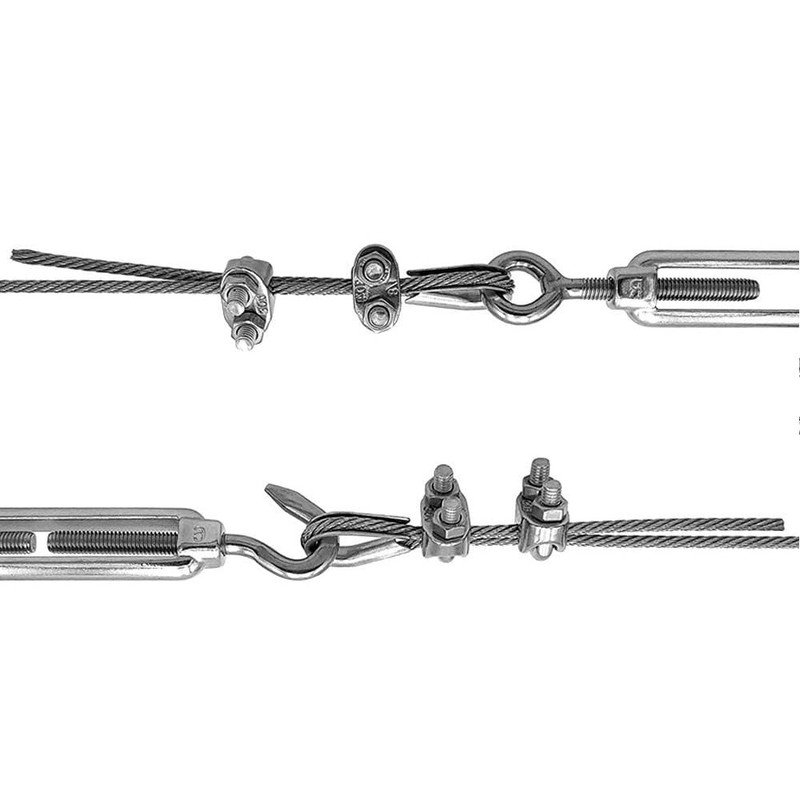 Wire Rope Clip,5Pcs 3mm Stainless Steel Wire Rope Cable Clip