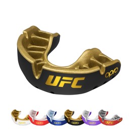 OPRO Gold Level UFC Mouthguard, Sports Mouth Guard for Adults and Teenagers, New Adaptation Technology for UFC, Boxing, Martial Arts, BJJ (UFC - Black, Youth)