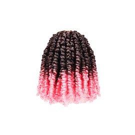 Pre Looped Pretwisted 6 Inches 8 Packs Passion Twist Crochet Hair for Black Women and Kids-Omber Pink,Soft Lightweight Hair Extension(6"-8 Packs,T1B/Pink)