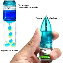 YUE MOTION Liquid Fidget Pens - Fun Pens Party Favor Toy - Liquid Motion Bubble Sensory toys for for Kids and Adults-Colorful Timer Pen for Classroom-Christmas Stocking Stuffer - 2 Pack