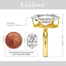 Linawe Women's Rings, False Diamond Moissanite Ring, Adjustable, Large Finger Ring, Women, Copper Rings Available in Three Gold, Rose Gold and Silver Tones, Glass Rhinestone Glass stone, Created