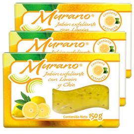 Five Brothers Products Natural Soap Lemon and Chia Exfoliating Bar, Organic Soap Bar, 3-Pack, 5.29 Oz Each, Natural Bar Soap for Gentle Skin Care