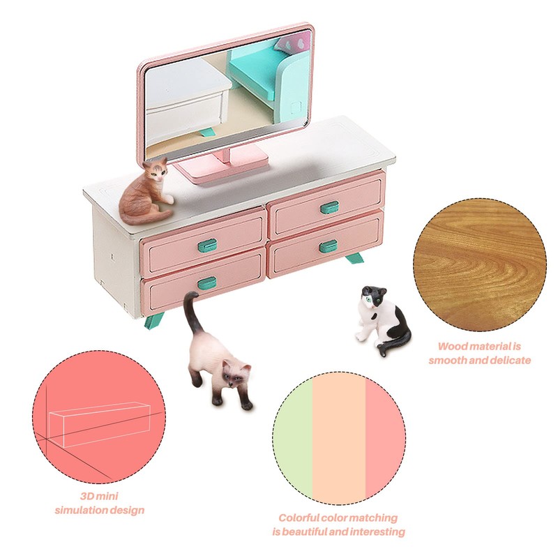 Pack of 10 Mini Furniture and Accessories Living Room with