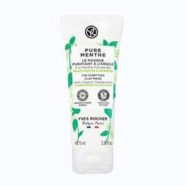 Yves Rocher Pure Menthe - Clay Mask - Natural Face Mask Against Pimples and Blemished Skin - Face Care with Organic Peppermint - For Radiant Skin - 75 ml