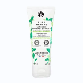 Yves Rocher Pure Menthe - Clay Mask - Natural Face Mask Against Pimples and Blemished Skin - Face Care with Organic Peppermint - For Radiant Skin - 75 ml