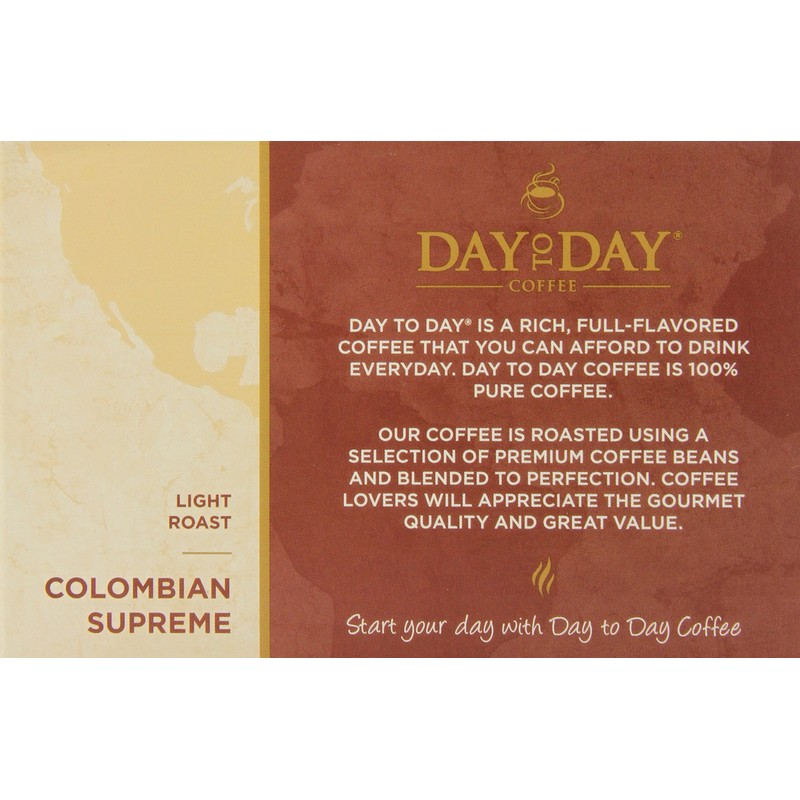Day To Day Colombian Supreme Light Roast Single Serve Coffee