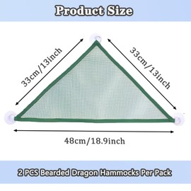 Bearded Dragon Lizard Hammock, Reptile Hammock Bearded Dragon Hammock Breathable Mesh Geckos Hammock Accessories for Iguanas, Anoles, Geckos, Snakes, Chameleon - 2pcs Green
