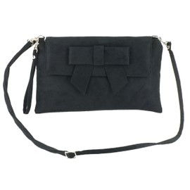 LONI Faux Suede Clutch Bow Bag Handmade in The UK Wedding Prom