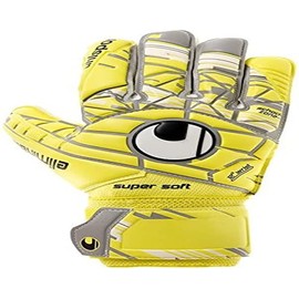 uhlsport ELIMINATOR SUPERSOFT Goalkeeper Gloves Men, Men, 101102201, LITE fluo gelb/Griffin gr, 8.5