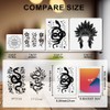 MAYJOYDIY 6Pcs Flower Snake Stencil Cobra Leaves Art Craft Stencils