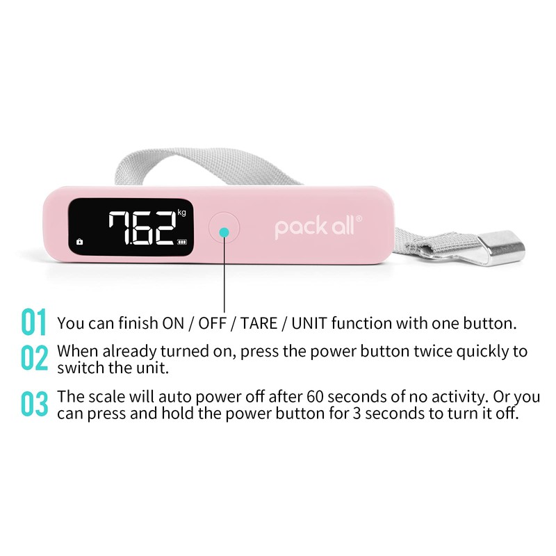 pack all 110 Lbs Luggage Scale, Digital Handheld Luggage Scale,