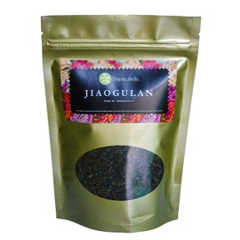 Jiaogulan Tea (Gynostemma Pentaphyllum) by Majestic Herbs | Organically Grown Loose Leaf Tea | Caffeine-Free | Fair-Trade |100g