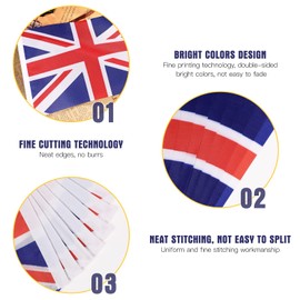 Union Jack Hand Waving Flag Royal UK GB Great Britain Flags Pack of 50,Blue