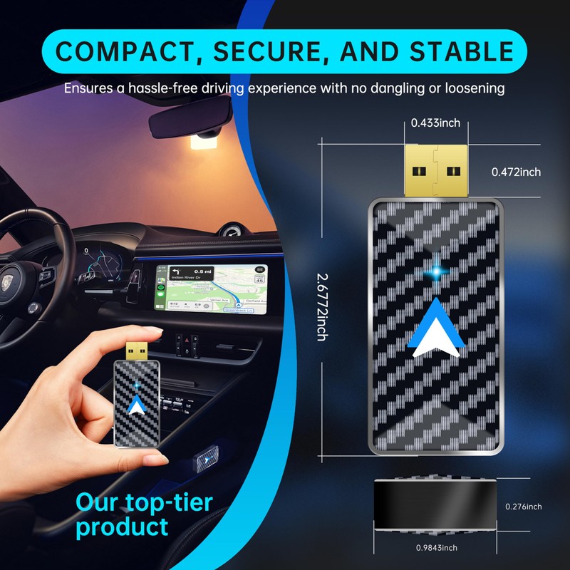 Android Car Wireless Adapter, Convert Wired Android Car to Wireless,