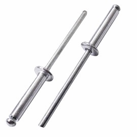 SKIR'CO Pack of 50 Aluminium Blind Rivets 4.0 x 24 mm Steel Mandrel Pop Rivets Dome Head DIN 7337 Rivets