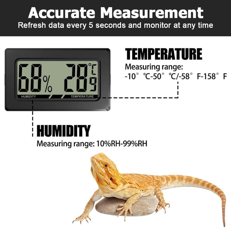 2/ 3Pcs Digital Hydrometer Thermomete, Rectangular Shape with Snaps on
