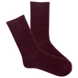 K. Bell Women's Super Soft Velvety Crew Socks-1 Pairs-Comfortable Everyday Lounge Fashion, Wine, 4-10