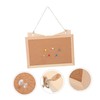 Operitacx Wooden Frame Decorative Cork Board Double Sided Memo Board
