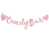 Rose Gold Candy Bar Party Banner, Gold Glitter Sign Garland