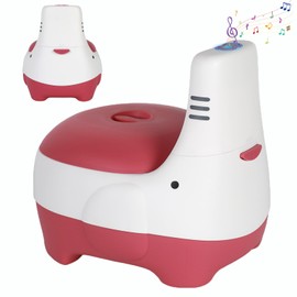 Potty Training Toilet, Training Seat with Realistic Flush Sound, Ergonomic and Portable Toilet for Kids - Easy to Clean Potty Seat for Toddlers and Babies Toilet Training (Red)