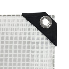 Bortaberg Heavy Duty Tarpaulin, Clear Waterproof Cover with Reinforced Eyelets, 300g/m² PE Sheet for Garden Camping Construction ([m]2x2 || 6.6'x6.6')