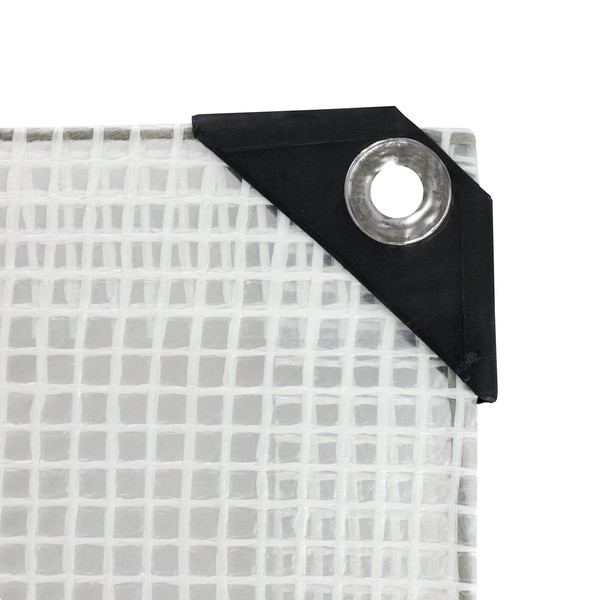 Bortaberg Heavy Duty Tarpaulin, Clear Waterproof Cover with Reinforced Eyelets,