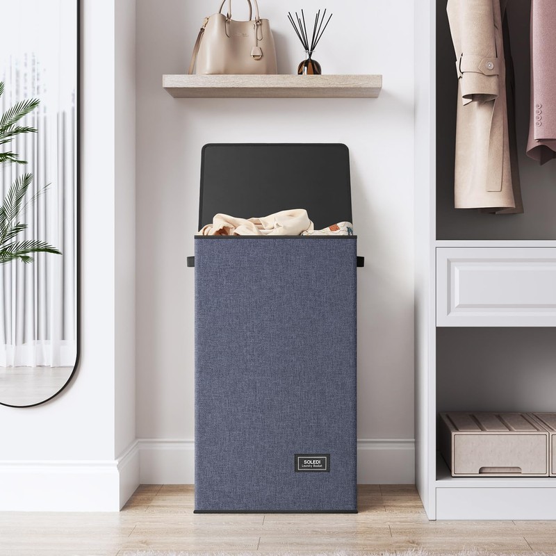 SOLEDI Laundry Hamper with Lid 100L Large & Tall Collapsible