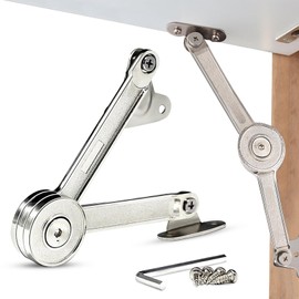 2 Pieces Soft Close Folding Hinge Zinc Alloy Lid Support Hinges with Screws and Allen Key Hinges for Cabinet Doors Wardrobe Opening Angle 75°/90°/110°