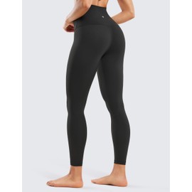CRZ YOGA Super High Waisted Butterluxe Yoga Pants 25 Inches - Buttery Soft Workout Leggings for Women Over Belly Black Large